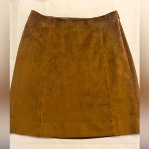 Babaton Faux Suede Mini Skirt in Caramel Size 2